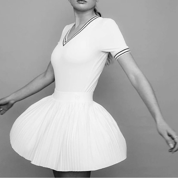 JUPP SPORT Mima Leotard Bodysuit White Tennis Preppy Women’s Size Small Varsity - Picture 10 of 10